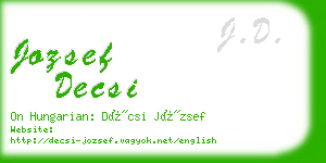 jozsef decsi business card